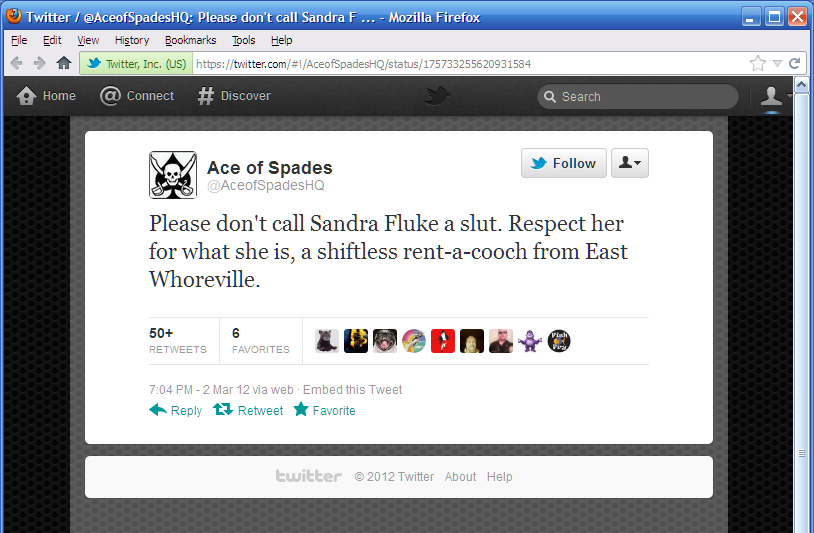 sandra fluke photo: One of many Ace of Spades tweets about Sandra Fluke one-of-many-AceOfSpades-tweets-abou.png
