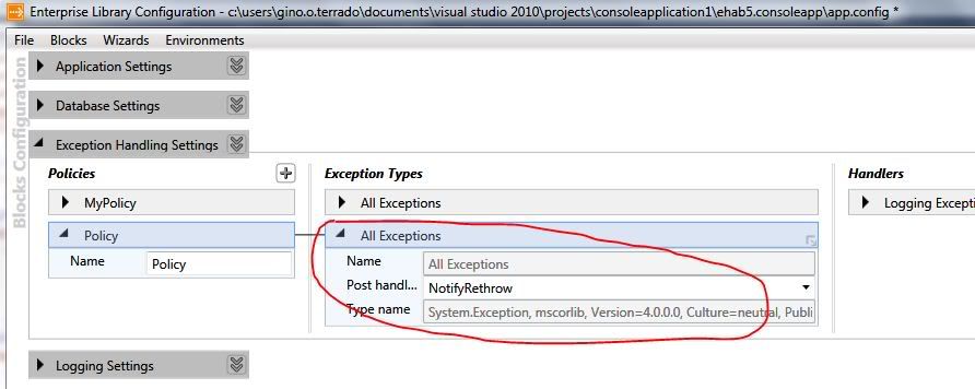 Exception Policy Default Setting