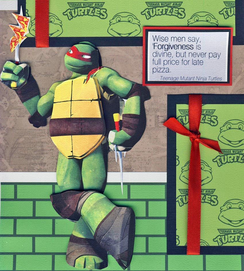 Teenage Mutant Ninja Turtles Boy 2 Premade Scrapbook Pages Paper 