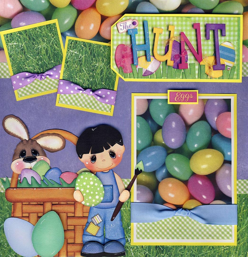 The Hunt Easter Eggs Premade Scrapbook Pages Paper Piecing Layout