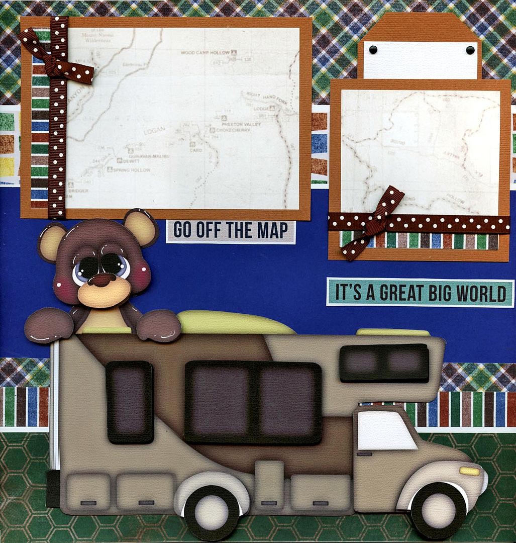 Rv Camping Fun On Wheels Premade Scrapbook Pages Paper Piecing Layout Cherry Ebay