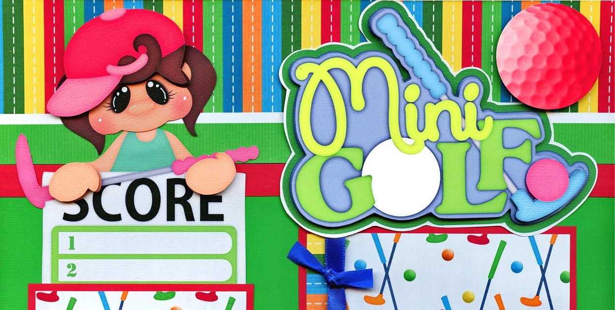 MINI GOLF putt putt 2 PrEmAdE ScRaPbOoK PaGeS paper piecing layout