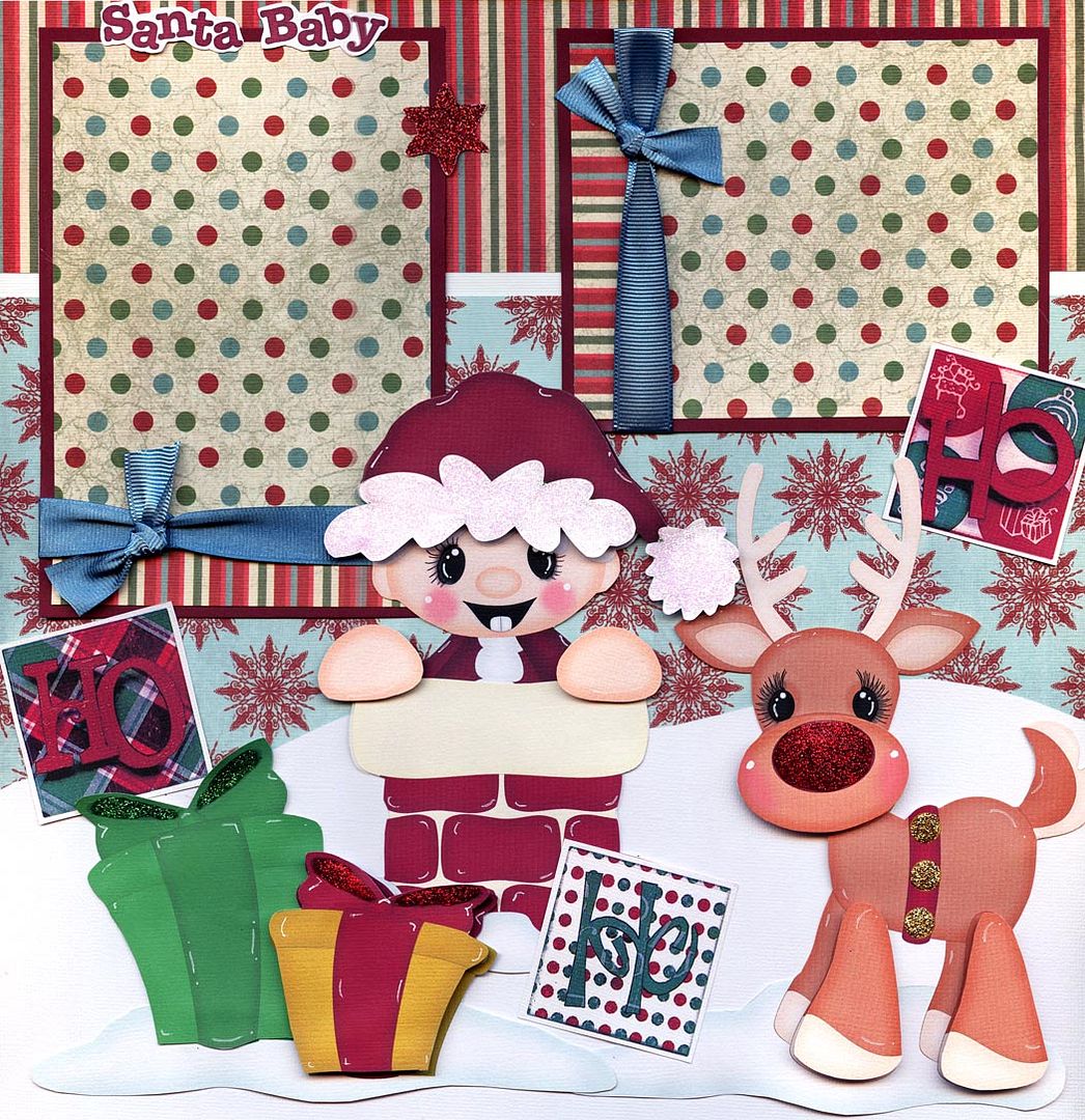 Santa Baby Christmas Premade Scrapbook Pages Paper Piecing Layout