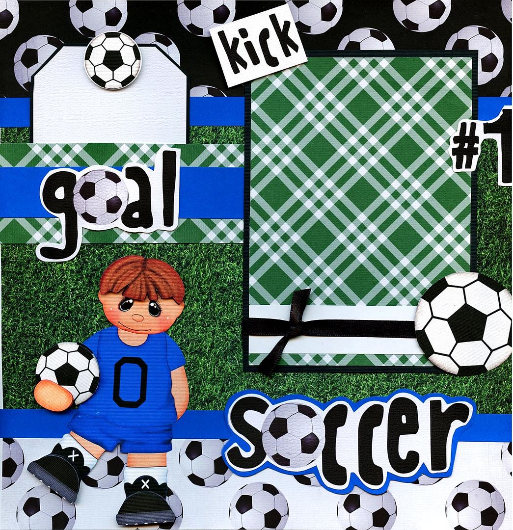 SOCCER 2 premade scrapbook pages paper piecing 4 album layout sports BY CHERRY eBay