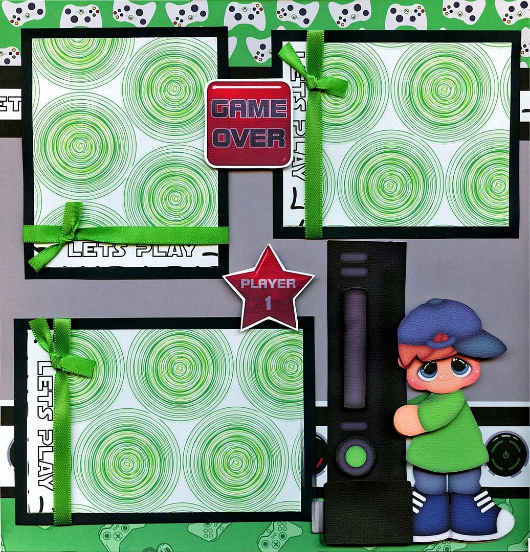 SERIOUS GAMER 2 premade scrapbook pages paper piecing xbox video