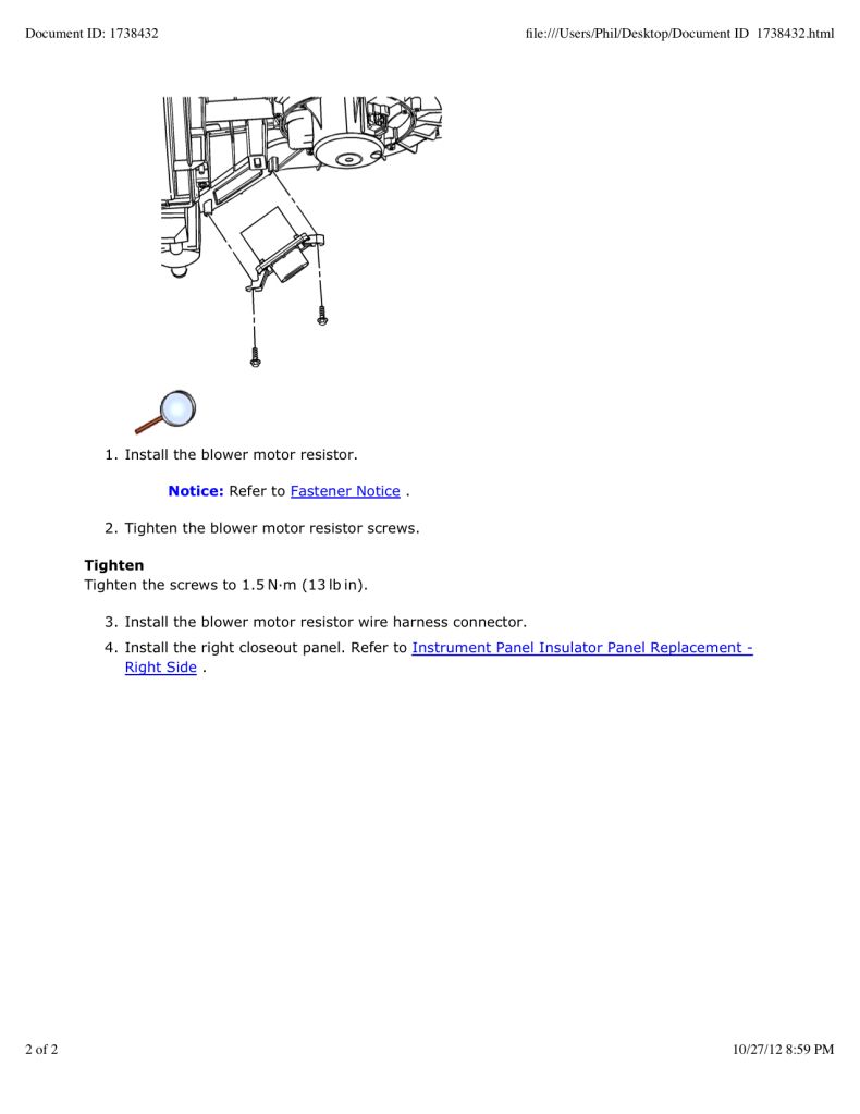 is this the right part for blower motor resistor? Pontiac G6 Forum