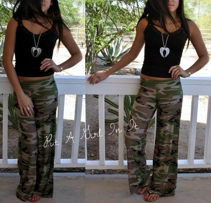 camouflage palazzo pants