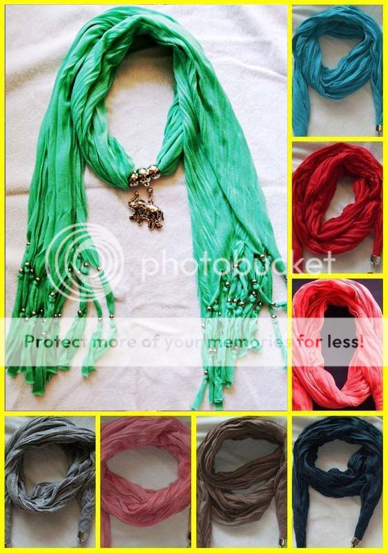   12pcs/lot elephant Pendant scarf Cotton Solid Scarves Jewelry Necklace