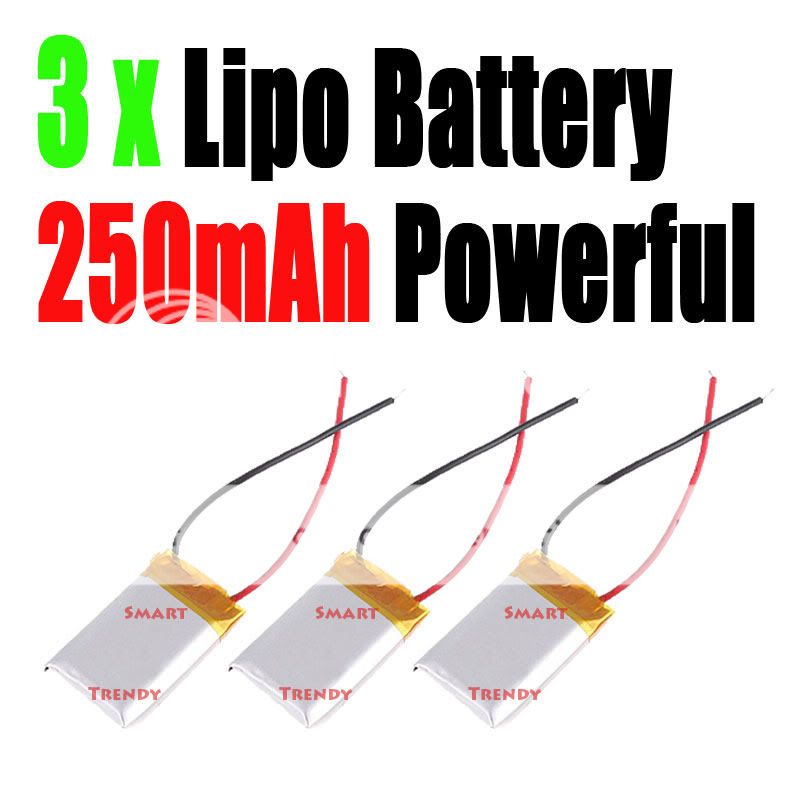 pcs RC Remote Control Mini Helicopter Part lipo Battery 250mAh 3.7V 