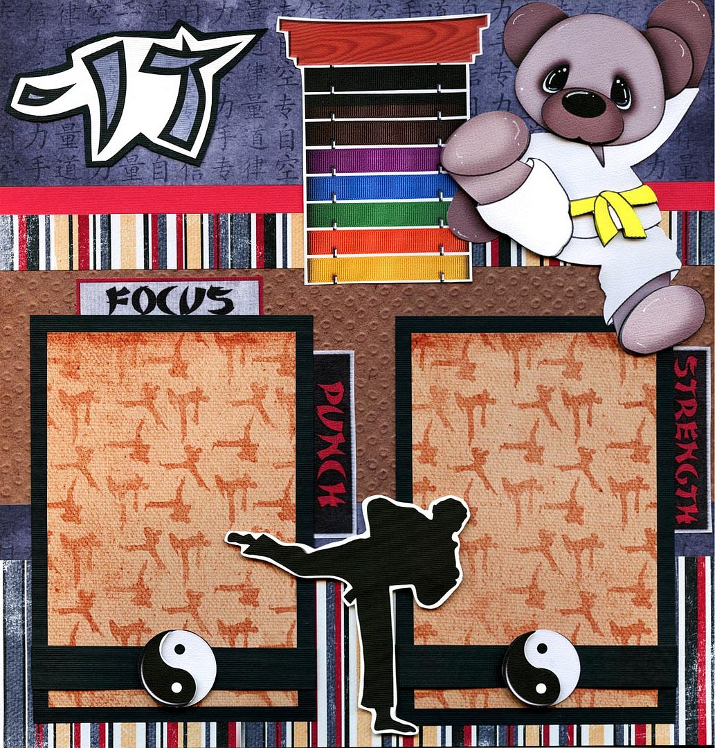 KICK IT martial arts 2 premade scrapbook pages paper piecing karate ...