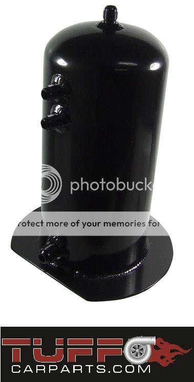 Proflow Stealth Black 2.5l Fuel Surge Tank suit Bosch 044 Fuel Pump AN Fittings
