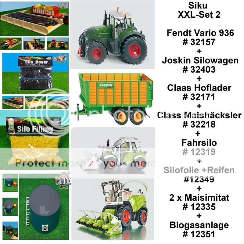 Siku XXL Set2 Fendt 936 Joskin Silagewagen Claas Targo Silo Zubehoer 1