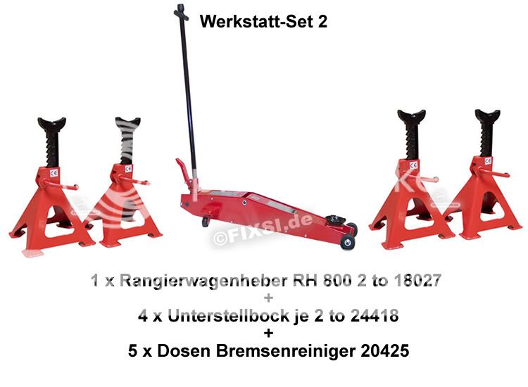 Werkstatt Set 2 Rangierwagenheber RH 800 2 to + 4 Unterstellböcke á