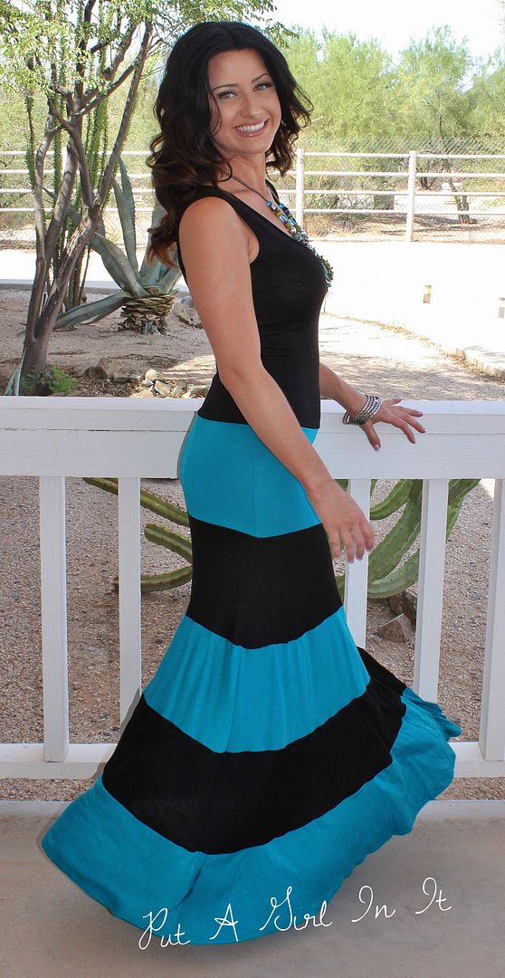 BLACK /& JADE TEAL STRIPED BISCOT BOHEMIAN LONG MAXI TANK DRESS BOHO S M L USA