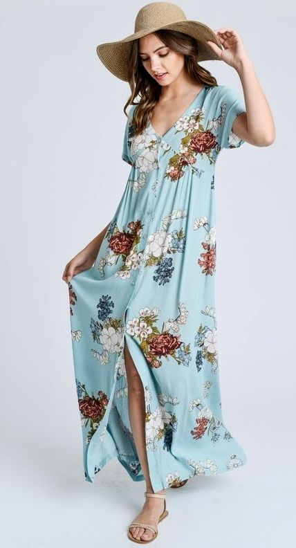 mint flowy dress