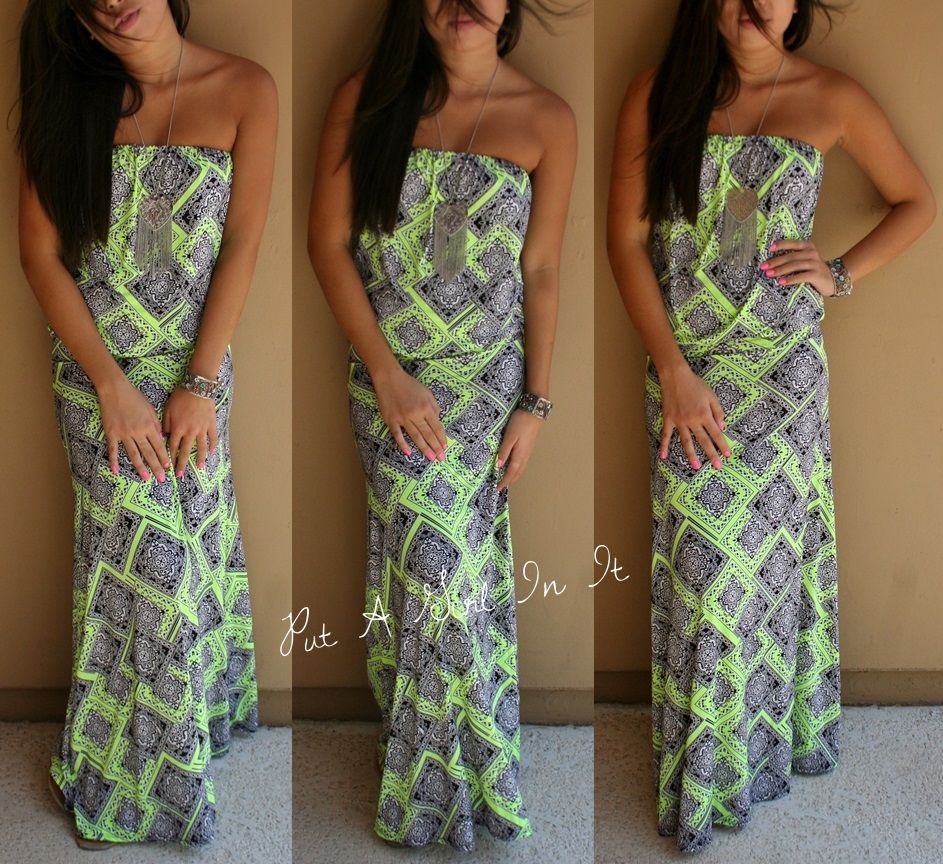 lime green tube dress
