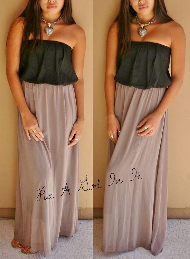 taupe chiffon dress